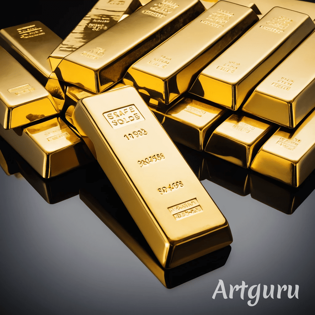 a pile of gold bars