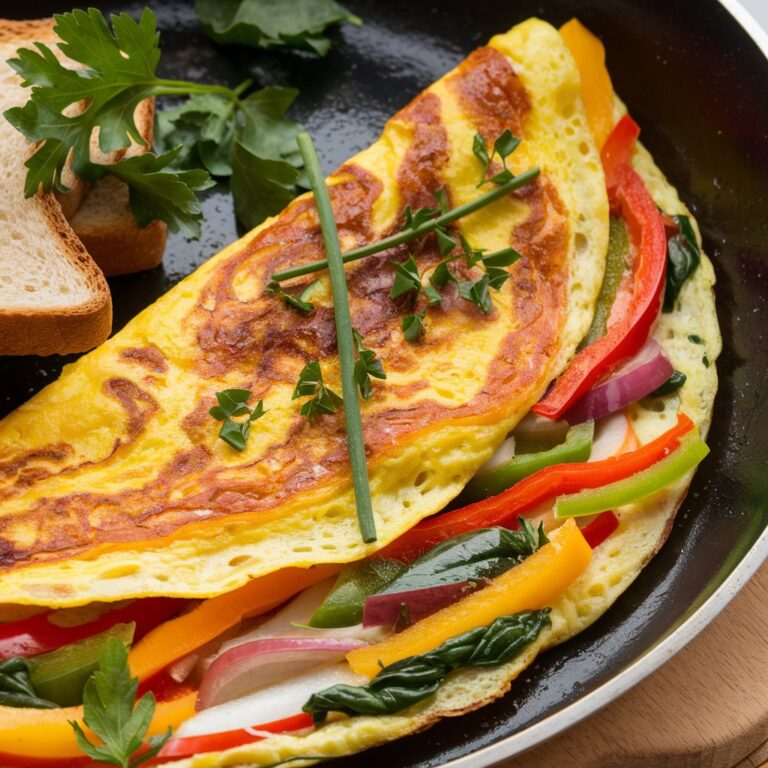 Omelette aux légumes colorée (Prêt en 15 minutes)